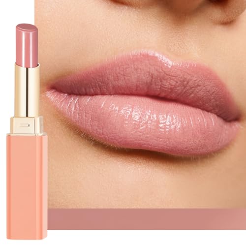 Oulac Rouge à Lèvres Nourrissant Rose Nude, Nourrit & Assouplit, Texture Hydratante, Soins des Levre, Baume a Levre Teinté, Hydratez et Repulpez les Lèvres...