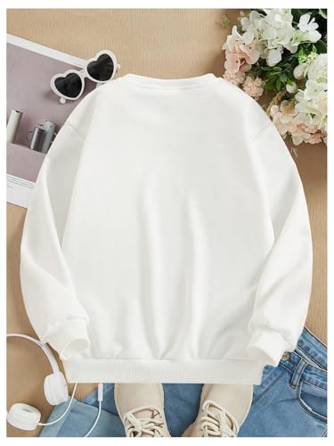 Girl's Cartoon Graphic Long Sleeve Crewneck Sweatshirts Drop Shoulder Cute Pullover Tops T Shirt2