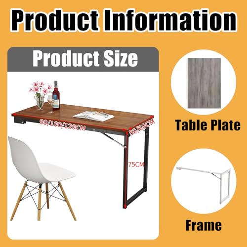 Bureau mural pliable pour petit espace - Solution pour économiser de l'espace - 4