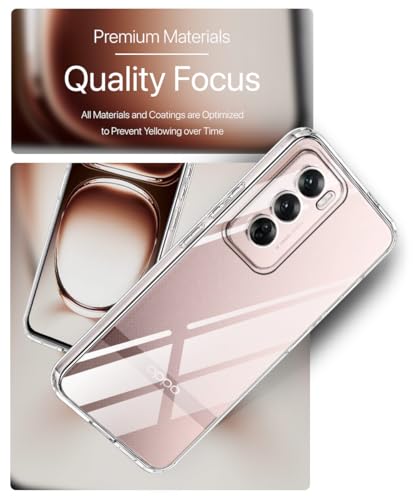 Image of WOW IMAGINE Crystal Clear Transparent Back Case Cover for Oppo Reno 12 5G | Full Device & Camera Protection Shockproof TPU | Flexible Silicone Back Cover Case - Transparent