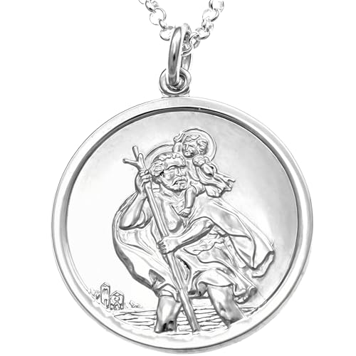 Pendentif Saint Christophe argent avec sa chaîne de 50 cm en coffret cadeau