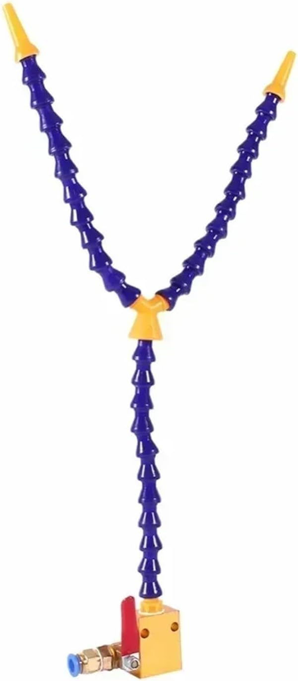 1pcs Plastic Flexible Water Oil Coolant Tube Hose With Round Flat Double Head Nozzle For CNC Milling Lathe Cooling Pipe(Double head)