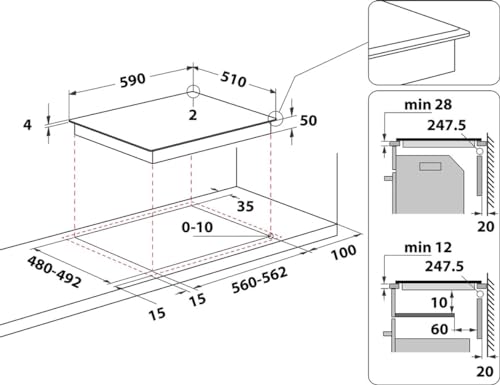 Plaque induction WF S4160 BF 4 FEUX 60 CM - vue 7