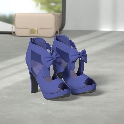 Image of GATUXUS Open Toe Women Platform High Heel Shoes Bows Strappy Sandals