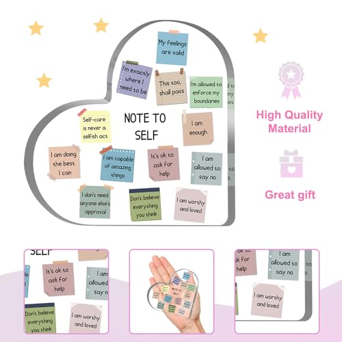 Note to Self Motivational Decor - Office Acrylic Heart Gift Therapy Mental Health Print Decorations for School Counseling Office Therapy Desktop Art Decoration School Counselor, Therapist Office Gifts by UBLURO - Image 3