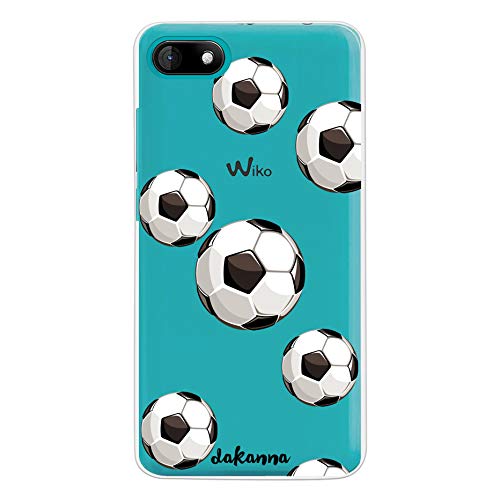 dakanna Coque pour Wiko Sunny 3 en Silicone | Motif Ballon de Foot | Étui Housse en TPU Souple - Fond Transparent