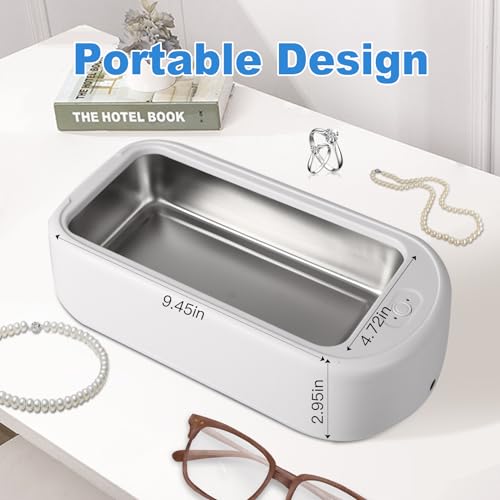CreateBay- Máquina de limpeza ultrassônica de joias, 48 KHz, 40 W, capacidade de 22 oz (640 ml), cáp