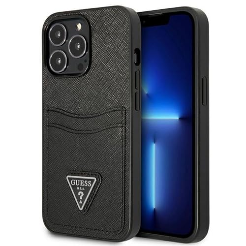 Guess GUHCP13LPSATPK Coque Rigide pour iPhone 13 Pro 13 6,1" Noir