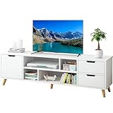 Mueble para TV Moderno Mesa para TV Centro de Entretenimiento para Sala de Estar Estantes Almacenamiento Abiertos Mesa Para...