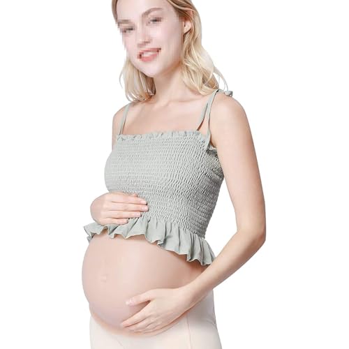 Barriga de Embarazo Postiza de Silicona Realista - Vientre Ajustable para Disfraces, Cine y Mujeres (3 Tallas, Tono Piel)