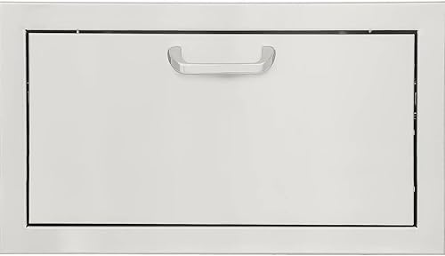 BBQGUYS Signature - Cajón de acceso único de acero inoxidable de 30 x 15 pulgadas, tradicional