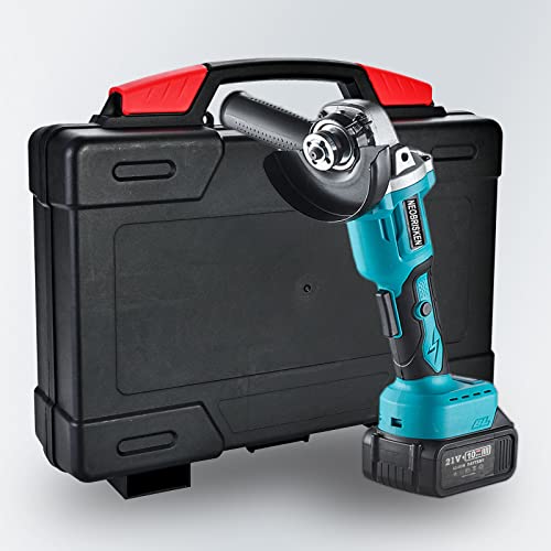21V Cordless Angle Grinder Electric Angle Grinder For Cutting And Grinding With 3.0Ah Battery & Fast Charger,Blue #TOP5