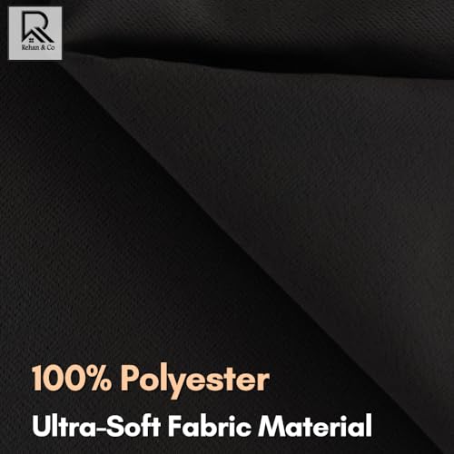REHAN & CO Blackout Curtains for Bedroom Super Soft Thermal Insulated Black Out Eyelet Curtains with Tie Backs for Living Room Kitchen Black (W46 x L72 Inch 2 Panels) - Image 2