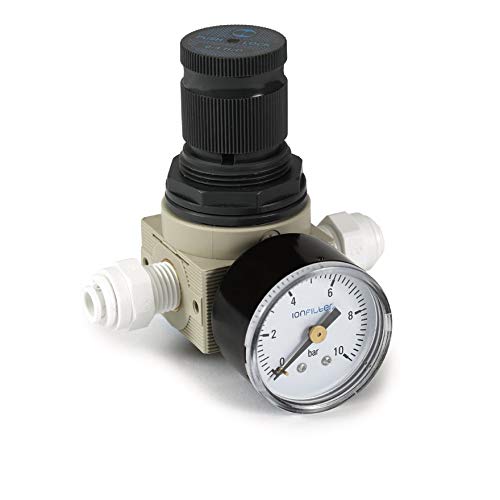 Neues Wasser Group 'Agua Ajustable Reductor de presión con manómetro de 0  10 Bar Equipo Conector Fitting 1/4 Adecuado para Pizarra Equipo de ósmosis de Agua o Cualquier Filtro de Agua