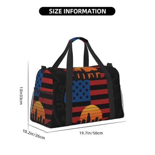 USA Los Angele Print Daily essentials Large Capacity Hand Carry Bag for Weekend Getaways style Bags4