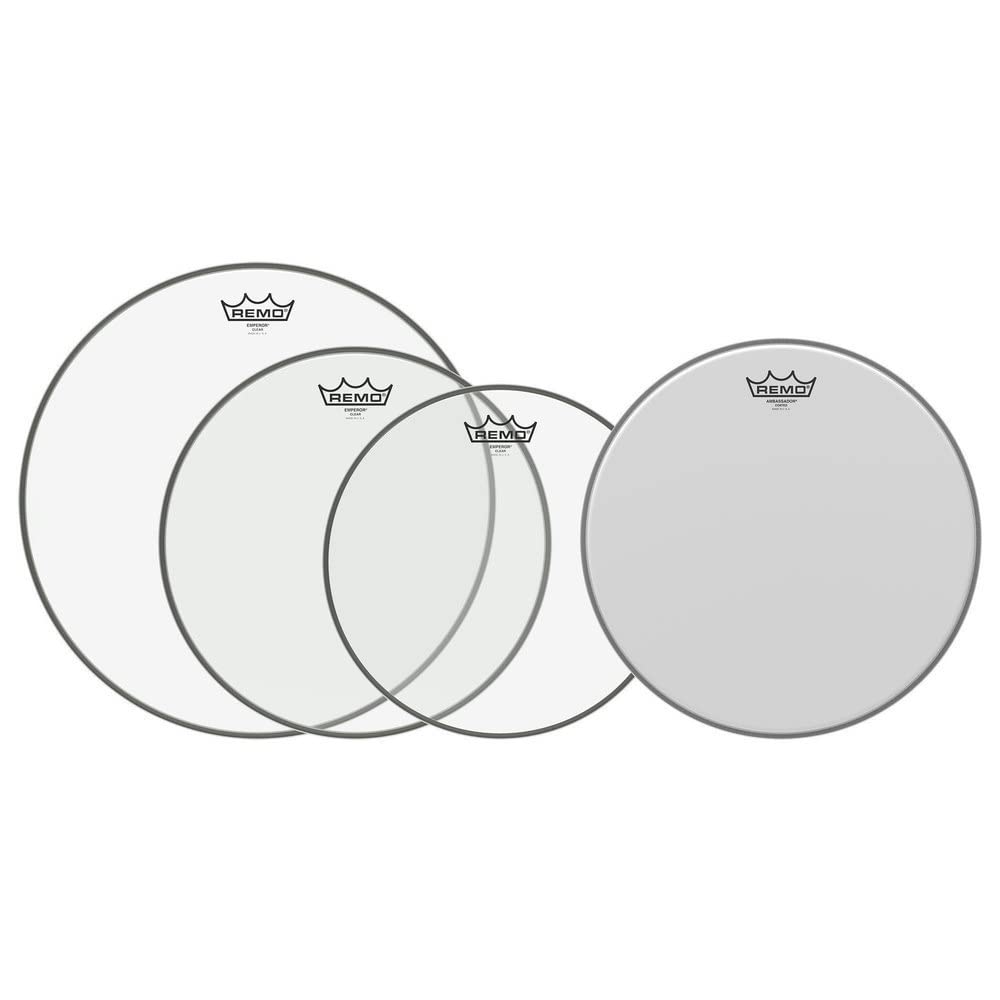 REMOdrumhead Pro Pack Emperor Transparent 12", 13", 16" + free 14" PP-0250-BE-GW