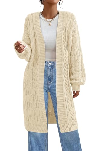 PRETTYGARDEN Long Sleeve Open Front Chunky Cardigan Sweaters for ...