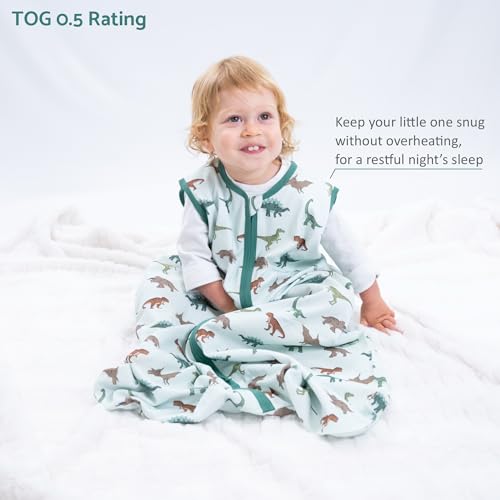 Image of LollyBanks Sleep Sack, 100% Cotton Neutral Baby Sacks, 0.5 TOG Sleep Sacks Lightweight with 2-Way Zipper