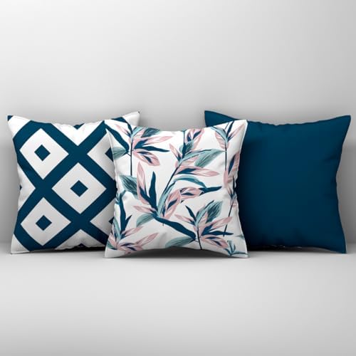 Kit Trio de Almofadas Cheias Estampadas em Veludo Suede 45cm x 45cm Enchime...