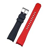 DASEB Doble color para Rolex Citizen Seiko Correa de silicona para hombre, 20mm, Acetato, Sin piedras preciosas