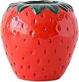 BxuxJar Ceramic Strawberry Shaped Planter Pot, Unique Strawberry Vase, Suitable for Living Room, Kitchen