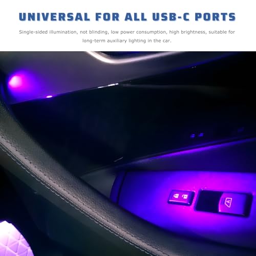 Luz Ambiental LED USB Tipo C para Auto, 2 Pzs miniatura 5