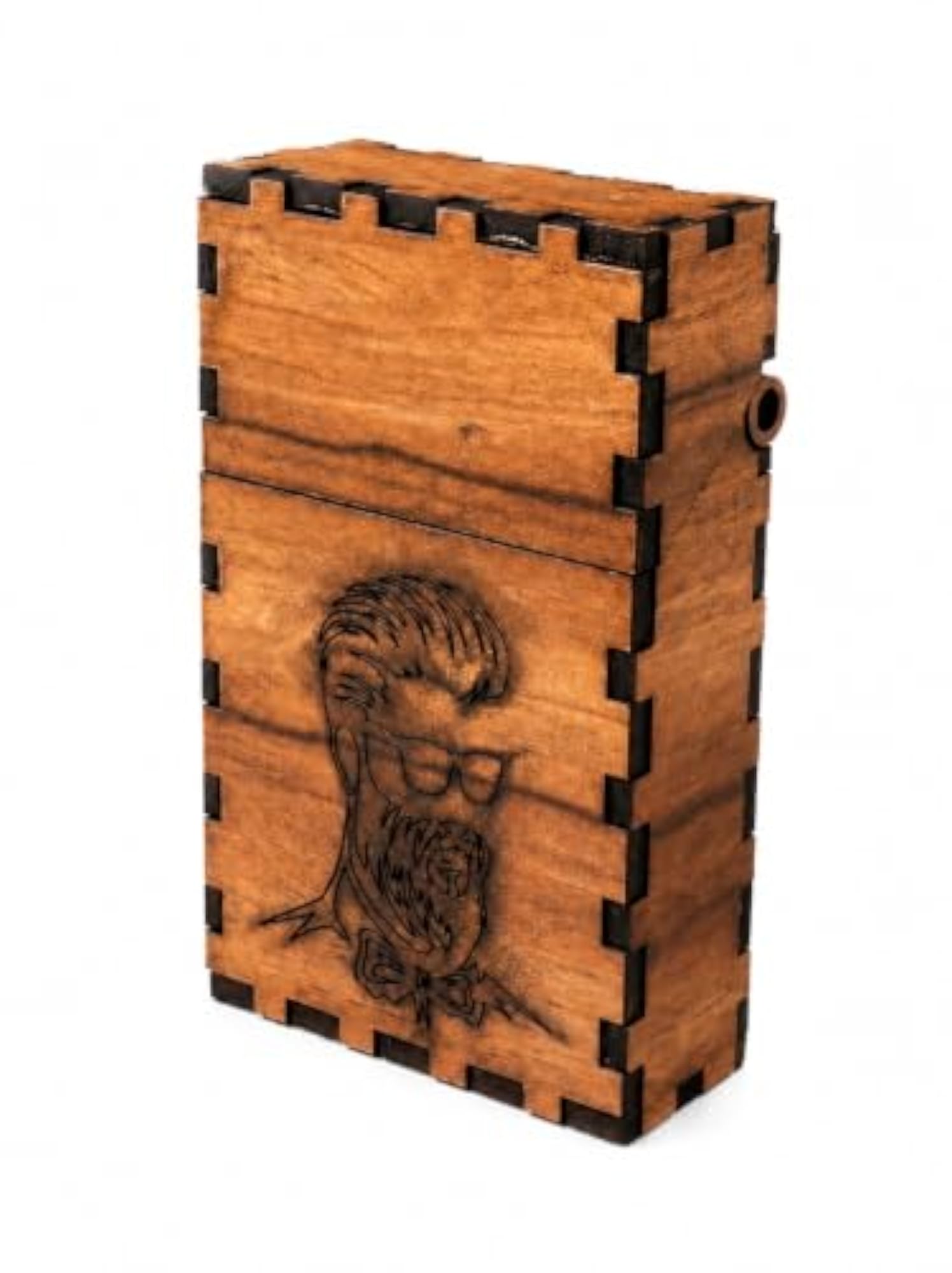 Handmade Wooden Cigarette Holder Box with Magnetic Closure