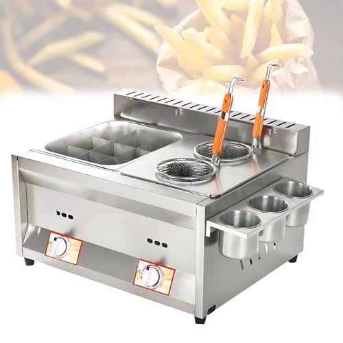 Friteuse à gaz double réservoir avec thermostat de précision