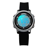 Better line Digital Kids Watch Band with Hourly Chime, Stopwatch, Daily Alarm & Calendar, Water Resistant 30M (Black)