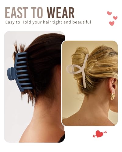 5 peças de grampos de cabelo de garra grande para cabelo grosso, grampos de cabelo de banana grandes