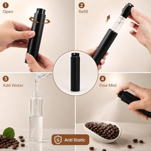 Image of Street27 Coffee Bean Spray Bottle for Espresso & Coffee Grinding | Fine Mist Anti Static Water Sprayer 9.5ml Aluminum Espresso Spray Bottle for Coffee Beans, Grinder & Barista Accessories