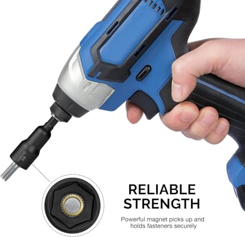 Image of NEIKO 10250A Magnetic Hex Impact Nut Driver Set, 12-Piece Driver Bit Set for Drill, Cr-V Steel, 1 /4 inch Quick-Change Hex Shank Nutsetters, Impact Rated SAE & Metric Master Impact Driver Socket Set