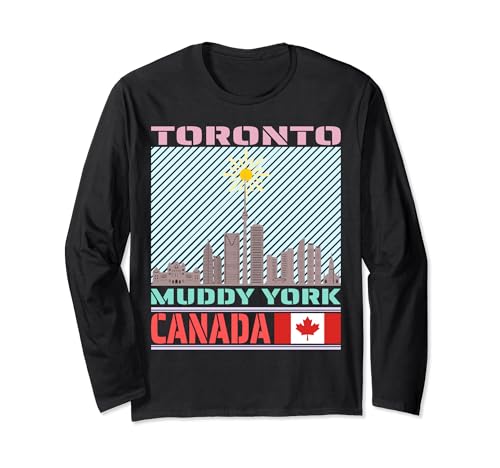 Souvenirs Canadian Landmark Symbol Souvenirs Toronto Skyline Canadá Manga Larga