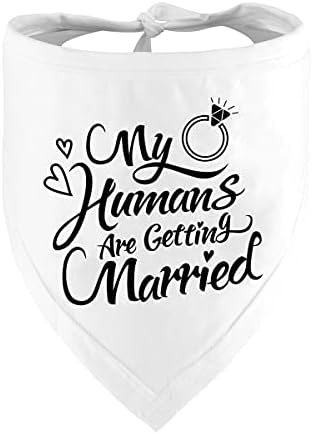 Engagement Gift, My Humans are Getting Married Dog Bandana, Wedding Photo Prop, Pet Scarf, Dog Engagement Announcement, Pet Accessories (Black)