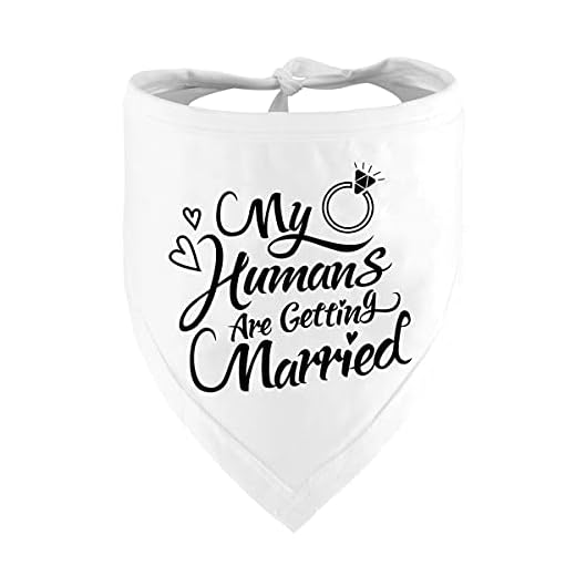 Engagement Gift, My Humans are Getting Married Dog Bandana, Wedding Photo Prop, Pet Scarf, Dog Engagement Announcement, Pet Accessories (Black)