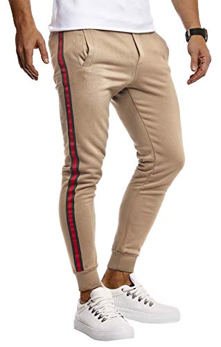 Leif Nelson Hombres pantalón Chándal Deportivos LN-8000 Camello Large