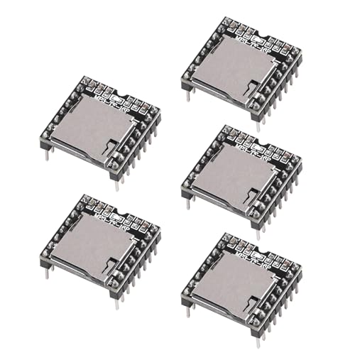 Dfplayer Mini Entwicklungsboard RUIZHI 5 Stück Mini MP3 Player DFPlayer Master Module stabile und zuverlässige Speicherübertaktung, eine Option für konstante Spannung kompatibel mit Arduino