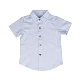 [YAYUPLUS] 男の子 フォーマル シャツ 子供シャツ 半袖 子供服 ワイシャツ 発表会 入学式 キッズ ジュニア 紳士服 七五三 入学式 誕生日 入園式 100/110/120/130/140/150cm ストライプ 無地 夏 (JP, 身長, 130, XT8830-ブルー)