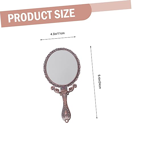 Miroir à main rétro pliable rose pour retouches express faciles - 3