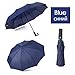 Produktbild FHC Fach Automatik-Regenschirm starker Wind, Regen 12Ribs Männer Frauen Pfanne großen Regenschirm tragbaren Regenschirme,Blue,Spain