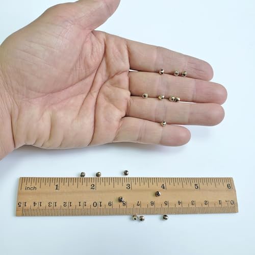 Image of 4mm Rondelle Gold Glass Beads for Jewelry Making 1200pcs Faceted Briolette Shape Crytal Spacer Beads for Bracelet Necklace