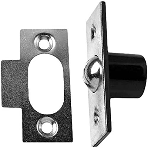 Image of Merriway BH04579 Nickel Plated Bales Cupboard Cabinet Door Catch with Fixings, 13 mm, 1/2 inch
