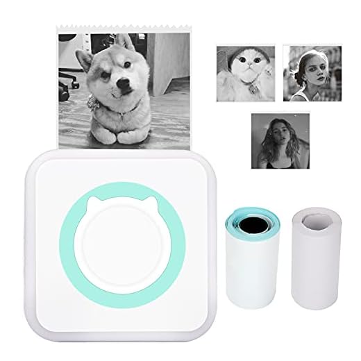 icyant Mini fickskrivare, trådlös bläckfri fickskrivare, mini-etikettskrivare med termiskt papper/självhäftande termiskt papper, bärbar termisk fotomeddelande skrivare för IOS/Android smartphone (blå)