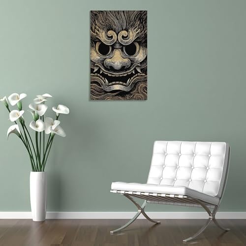 Affiche masque de démon japonais cadeau décoration murale original - 4