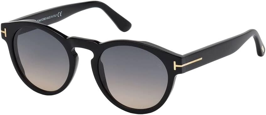 Tom Ford Unisex Adults’ FT0615 01B 50 Sunglasses, Black (Nero Lucido/Fumo Grad)