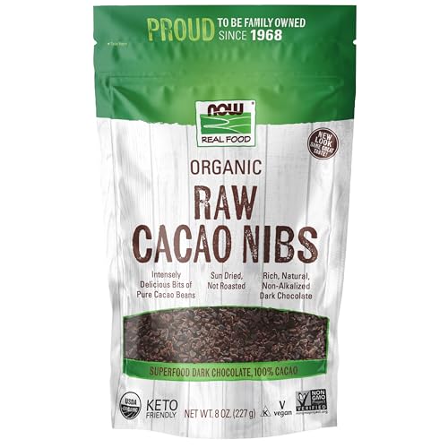 NOW Foods - Organic Raw Cacao Nibs - 8oz 162223