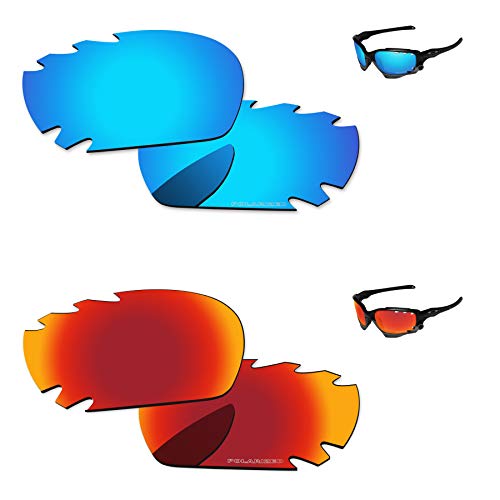 Image of Polarized Lenses Replacement for Oakley Racing Jacket /Jawbone Vented Sunglasses Frame 2 Pairs Packed
