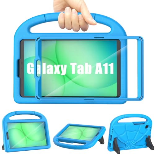 Kids Case for Samsung Galaxy Tab A11 2025/A9 2023 8.7 Inch Lainergie Lightweight Shockproof Kids Friendly Cover with Screen Protector and Handle Stand for Galaxy Tab A11/A9 Blue