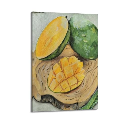 Impression sur toile mangue QXYUIN 30x45 cm avec cadre pour déco de chambre