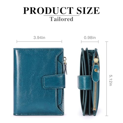 Image of FALAN MULE Small Wallet for Women Leather Bifold Compact RFID Blocking Small Womens Wallet Purse